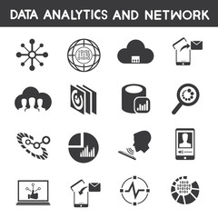 data technology icons, data analytic icons