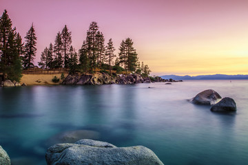 Wall Mural - Lake Tahoe sunset over Sand Harbor state park
