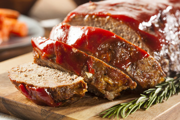 Canvas Print - Homemade Ground Beef Meatloaf