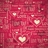red background with  valentine heart and wishes text,  vector