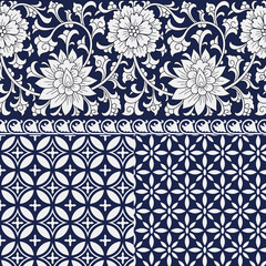 Fototapete - Seamless chinese ornaments and patterns