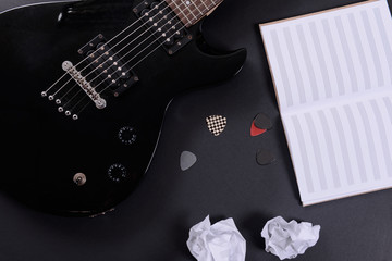 Sticker - Electric guitar isolated on black