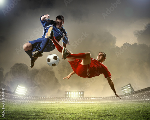 Foto-Doppelrollo - Two football player (von Sergey Nivens)