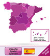 Grenzkarte von Spanien mit Grenzen in Violett
