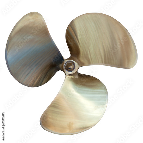 Fotomural three-bladed propeller. Isolated over white