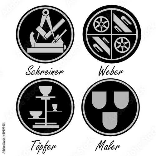 Zunftzeichen Schreiner Weber Topfer Maler Buy This Stock Vector And Explore Similar Vectors At Adobe Stock Adobe Stock