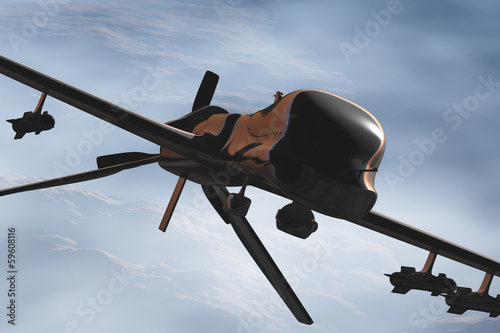 Board z aluminiowym obramowaniem Predator typu drone grafiki 3D