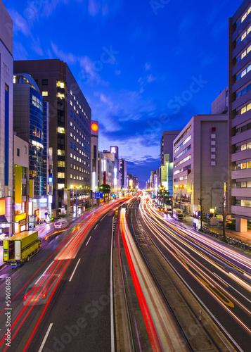Tapeta ścienna Hiroshima, Japonia powyżej alei aioi-dori