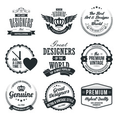 Wall Mural - retro vintage badges and labels