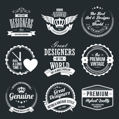 Wall Mural - retro vintage badges and labels