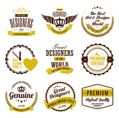 Wall Mural - retro vintage badges and labels
