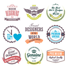 Wall Mural - Retro Vintage Badges and Labels