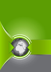 Aufkleber - Vector abstract green background with a globe
