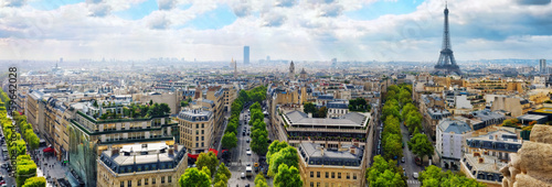 Naklejka na szybę View of Paris from the Arc de Triomphe. .Paris. France.