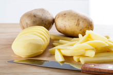 Sliced Peeled Potatoes
