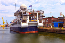 Research Vessel Designed To Conduct Research At Sea.