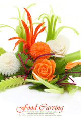 creative bouquet made of fruits and vegetables isolated