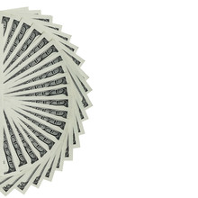 Several 100 US $ Money Notes Spread Out In Fan Shape
