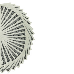 Poster - Several 100 US $ money notes spread out in fan shape