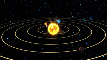 Wall Mural - Earth in the Solar System