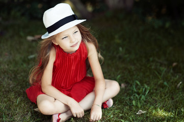 Cute little girl in summer day - outdoor