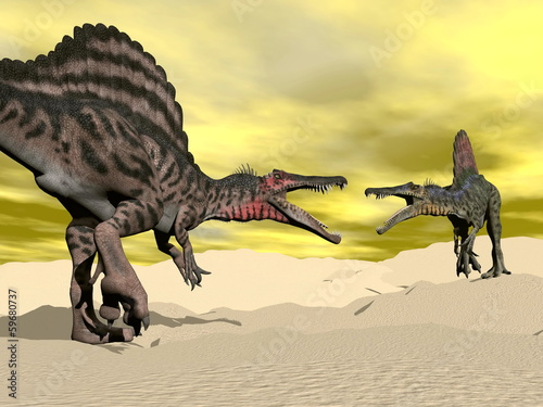 Fotoboard na płycie Spinosaurus dinozaur walki - 3d render