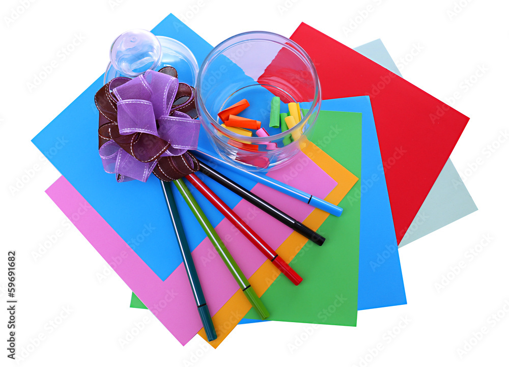 Things for making jar of dreams, isolated on white