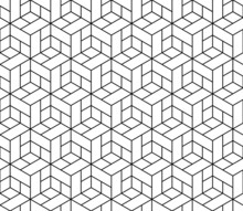 Seamless Geometric Pattern With Cubes.