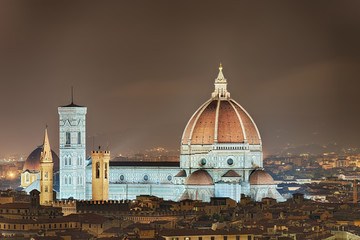 Fototapete - Dom Florenz Italien beleuchtet