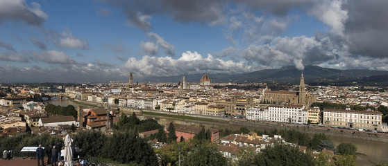 Fototapete - Palazzio Vecchio Panorama Florenz Italien