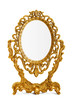 Golden antique mirror, clipping path included