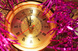 New year clock on abstract background