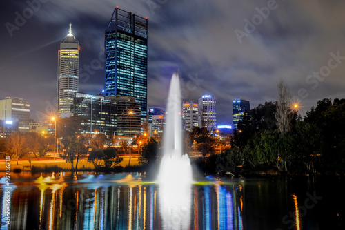 Obraz na płótnie canvas trzyczęściowy "tryptyk" Panoramę Perth