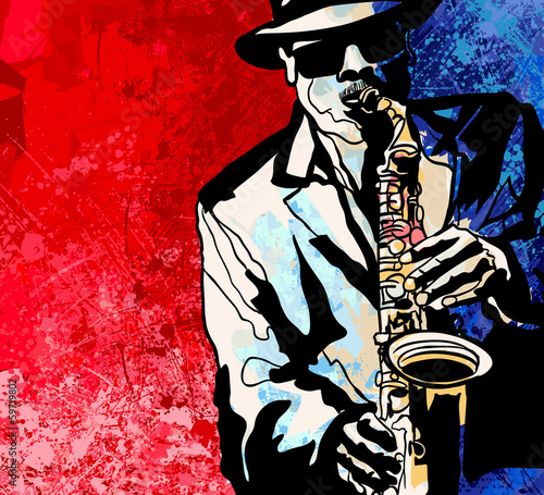 Obraz w ramie Saxophone player