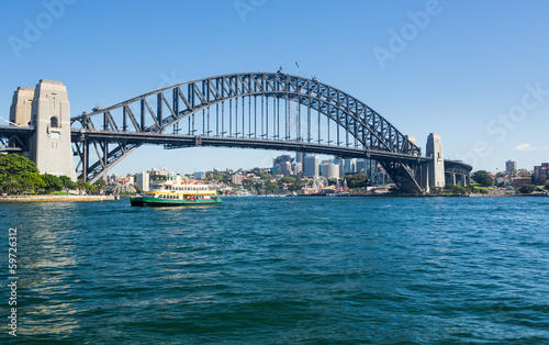 Obraz na płótnie canvas Dramatyczne zdjęcie panoramiczne portu Sydney