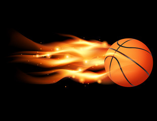 Wall Mural - Flaming Basketball