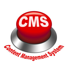 3d illustration of cms (content management system) button