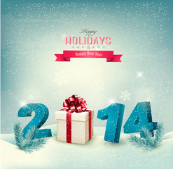 Happy new year 2014! New year design template Vector illustratio