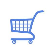 Blue Shopping Cart Icon.