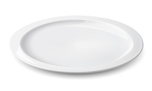 Empty Plate Isolated On A White. Vector Illustration