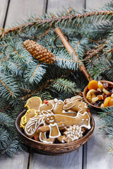 Sticker - Bowl of gingerbread cookies in animal shapes