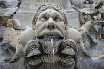 Fountain from Piazza della Rotonda (Pantheon) in Rome