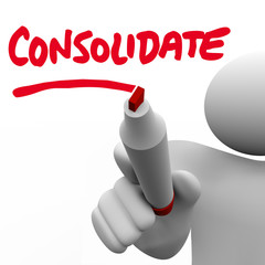 Wall Mural - Consolidate Writing Word Combine Groups Stronger Company Consoli