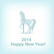 Happy New Year blue card.Vector illustration.