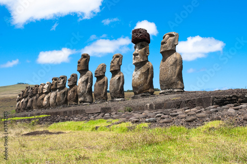 Fotografie, Obraz Moais en Ahu Tongariki, isla de Pascua (Chile)