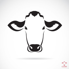 Wall Mural - vector of a cow head on white background. animal. easy editable layered vector illustration.