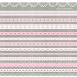 Set of cute straight lace in pastel colors.