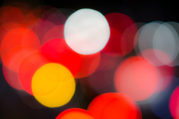 Poster - bokeh lights on black background
