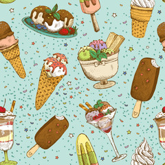 Poster - Icecream seamless background pattern