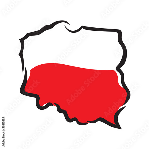 Fototapeta na szkło streszczenie mapa i flaga Polski